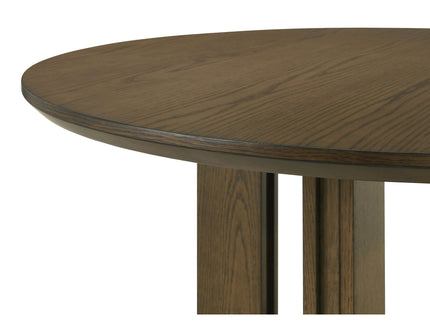 Crispin - 5 Piece Round Dining Table Set With Upholstered Chairs - Brown