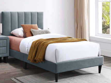 Bed With Channel Tufted Adjustable Headboard