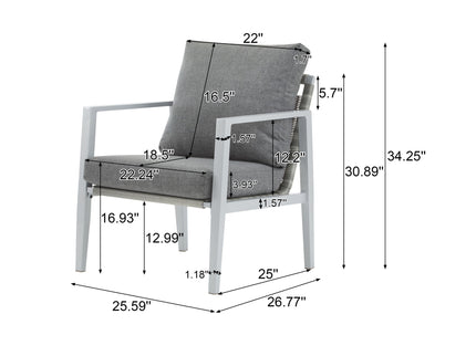 Modern Lounge Chair With Rope Accents And Cushions