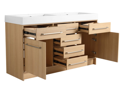 Freestanding Bathroom Vanity With Resin Sink, Soft-Closing Doors And Drawers
