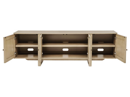 Kimpton - 4 Door Cane TV Stand Media Console - Beige