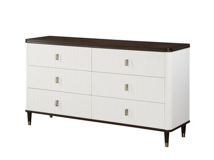 Carena - 5 Piece Bedroom Set (Eastern King Dresser Chest Mirror Nightstand) - Brown / Light Gray / White