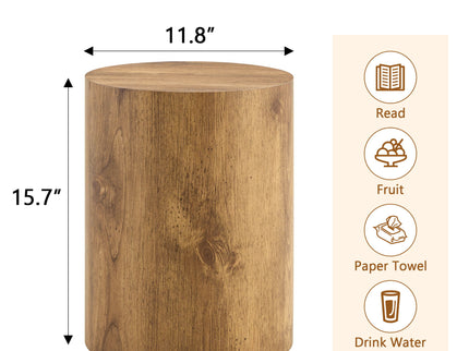 Cylindrical End Coffee Table, Living Room Furniture - Wood