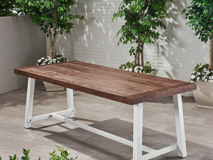 Equilibrium - Outdoor Dining Table With Wooden Frame And Slat Top