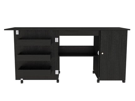 Foldable Sewing Table With Locking Casters