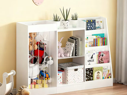 Bookshelf And Toy Storage, 3 Tier Montessori Bookcase With Stuffed Animal Organizer - White
