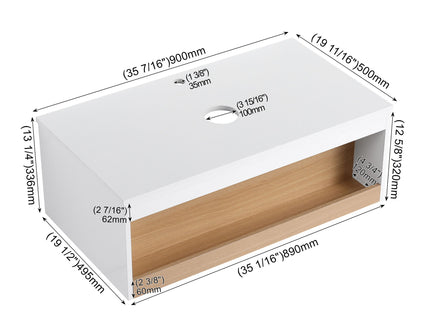 Floating Bathroom Vanity With Glossy Round Vessel Sink