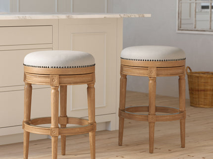Rustic Elegance Backless Swivel Stool