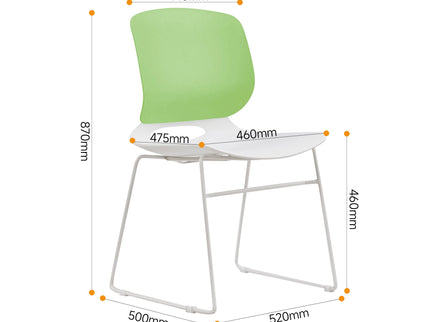 Ergonomic Backrest Stacking Chairs (Set of 4)