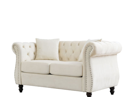 Chesterfield Sofa With Rolled Arms And Nailhead Trim