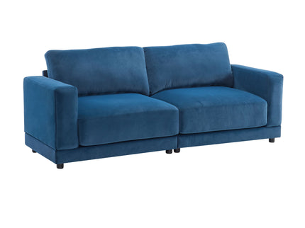 Modern Square Arm Sofa With Soft Fabric Upholstery, Deep Cushions