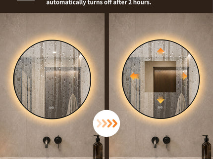 Round Framed Dimmable ED Bathroom Mirror With Anti Fog