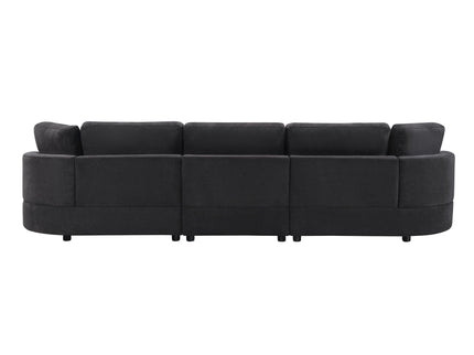 Modern 3 Seater Upholstered Sofa With Curved Design