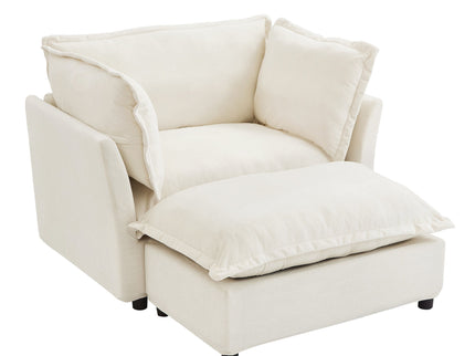 Modern Armchair Sofa With Movable Ottoman