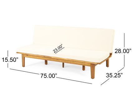 Outdoor Elegance Daybed With Convertible Design Cushion Frame - Beige