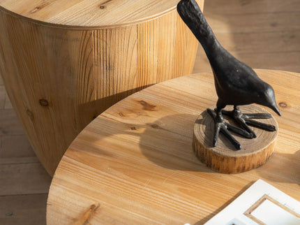Vintage Style Barrel Coffee Table With Storage