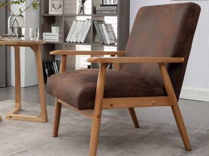 Wide Arm Chair - Brown
