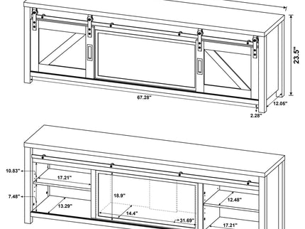 Clover - Fireplace TV Stand - Brown