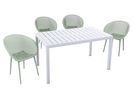 4 Pack Lounge Chair Set With Long Table