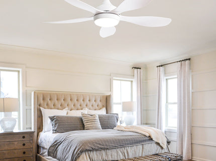 42" Ceiling Fan With Remote Control, DC Reversible Motor, 6 Speeds, 3Cct LED Light - White