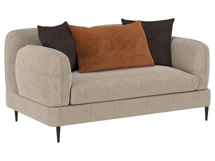 Repley - Upholstered Sculpted Track Arm Loveseat - Beige