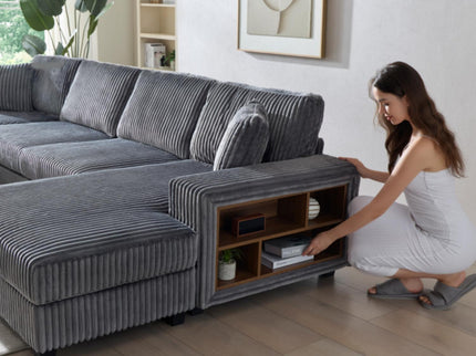 U-Shaped Convertible Sofa, 4 Seater Large Living Room Lounge