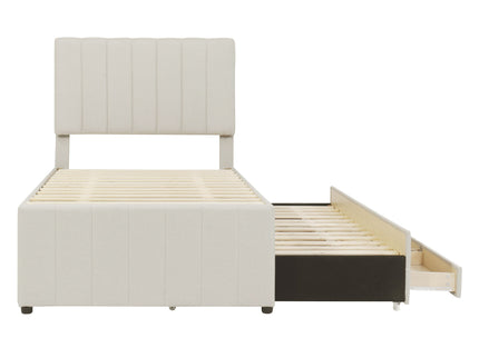 Upholstered Design Platform Bed With Trundle