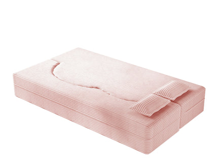 Modern Floor Sofa With 2 Pillows, Convertible Twin Size Folding Mattress For Living Room
