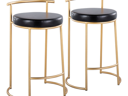Fuji - Round Contemporary Fixed Height Counter Stool (Set of 2)