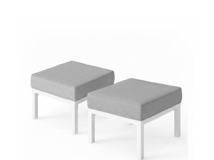 Patio Ottomans With Cushions, All-Weather Footrests (Set of 2)