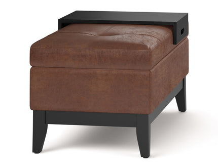 Oregon - Contemporary Storage Ottoman Bench With Tray