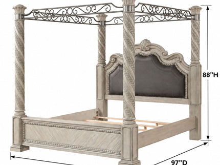 Panel Canopy King Bed - Gray