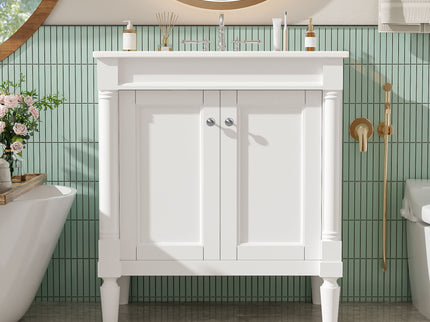 Bathroom Vanity Cabinet With Sink, Soft Close Doors, Storage Cabinet