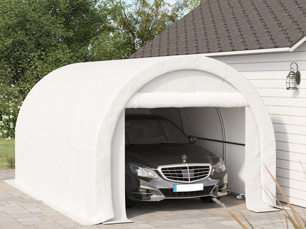 Outsunny - 10' x 16' Carport, Heavy Duty Portable Garage Storage Tent With Large Zippered Door, Anti-Uv Pe Canopy Cover For Car, Truck, Boat, Motorcycle, Bike, Garden Tools, Outdoor Work
