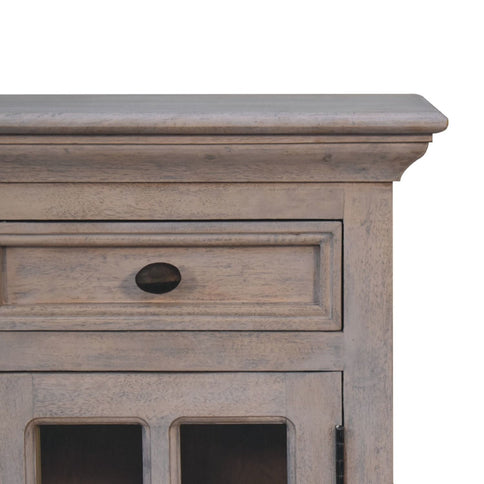 Glazed Bedside Table - Stone White