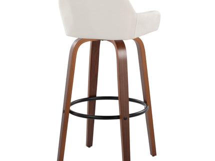 Daniella - Contemporary Fixed Height, Barstool & Swivel And Round Footrest (Set of 2)