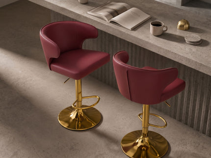 Adjustable Swivel Bar Chair With High Back Support