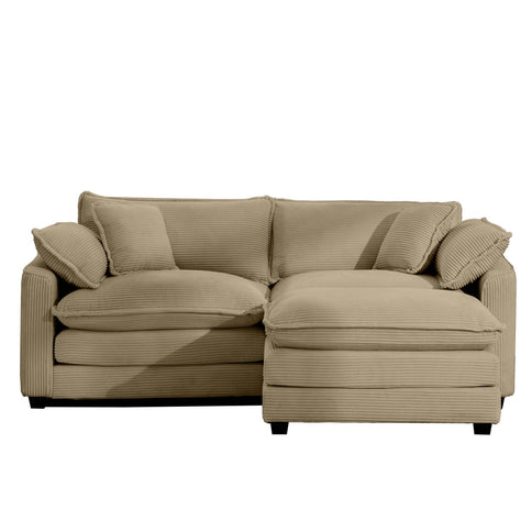 Oversized Modular Cushion Sofa With Ottoman, Low Back, Deep Seating Sofa Set