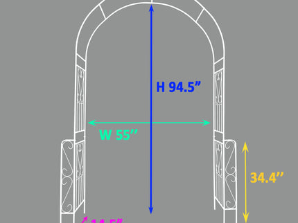 Metal Garden Arch Garden Arbor Trellis Climbing Plants Support Rose Arch Outdoor Arch