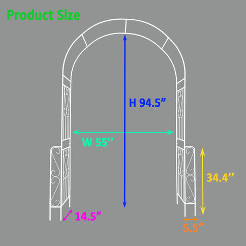 Metal Garden Arch Garden Arbor Trellis Climbing Plants Support Rose Arch Outdoor Arch
