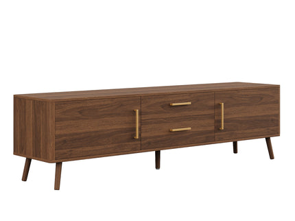 70" TV Stand With Storage Drawers And Cabinets For TVs Up To 80" - Walnut