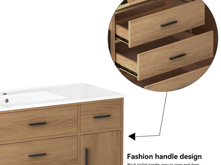 Bathroom Vanity With Abundant Storage 2 Soft Close Doors And 6 Drawers