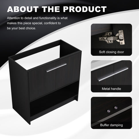 Modern Freestanding Bathroom Vanity With 2 Doors