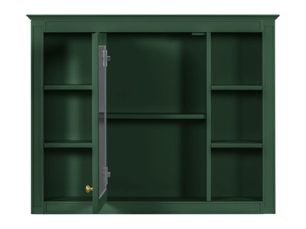 Wall Mounted Medicine Cabinet With Mirror, Storage Cabinet Featuring 6 Open Shelves And Adjustable Interior