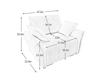 Modern Ergonomic Single Seater Sofa With High Resilience Cushions