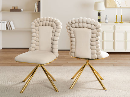 Upholstered Swivel Dining Chairs (Set of 2)
