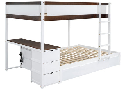 Bunk Bed With Twin Size Trundle, Storage And Desk