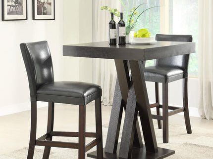 Double X Base Square Bar Table - Cappuccino