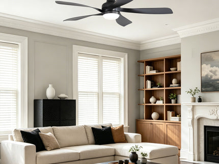 52" Ceiling Fan With 3 Color Dimmable LED Light, DC Reversible Motor, 6 Speed Settings