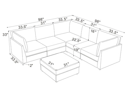 Modular Sectional With Custom Configuration